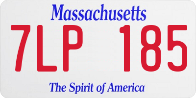 MA license plate 7LP185