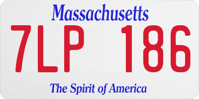 MA license plate 7LP186
