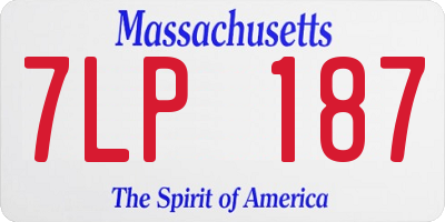 MA license plate 7LP187