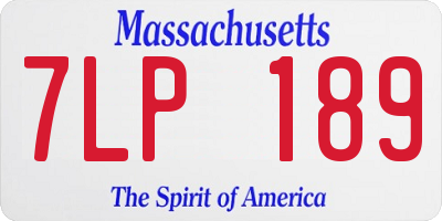 MA license plate 7LP189