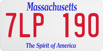 MA license plate 7LP190