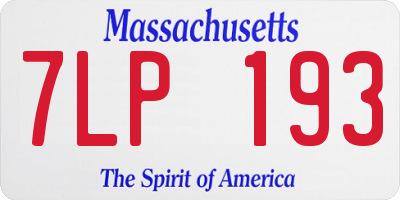 MA license plate 7LP193