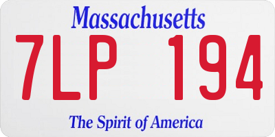 MA license plate 7LP194