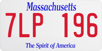 MA license plate 7LP196