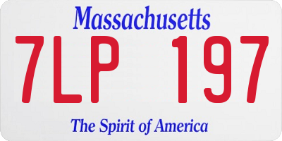 MA license plate 7LP197