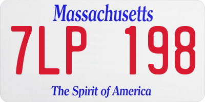 MA license plate 7LP198