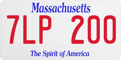 MA license plate 7LP200