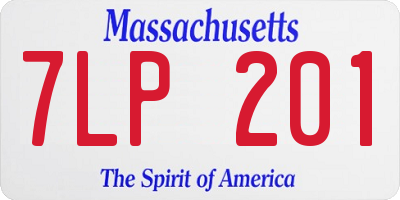 MA license plate 7LP201