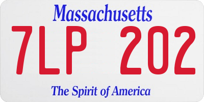 MA license plate 7LP202