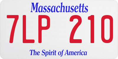 MA license plate 7LP210