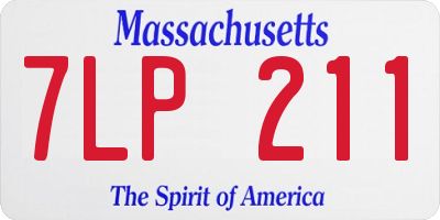 MA license plate 7LP211