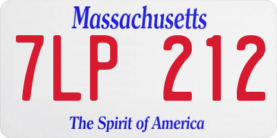 MA license plate 7LP212