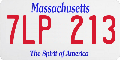 MA license plate 7LP213
