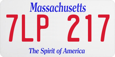 MA license plate 7LP217