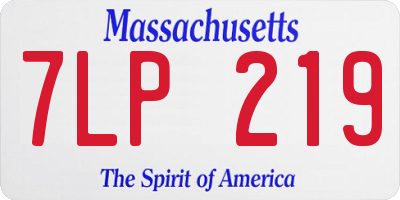 MA license plate 7LP219