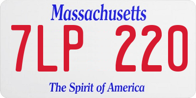 MA license plate 7LP220