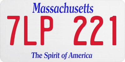 MA license plate 7LP221