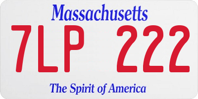 MA license plate 7LP222