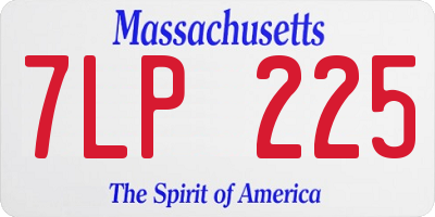 MA license plate 7LP225