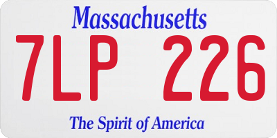 MA license plate 7LP226
