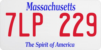 MA license plate 7LP229