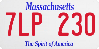MA license plate 7LP230