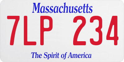 MA license plate 7LP234