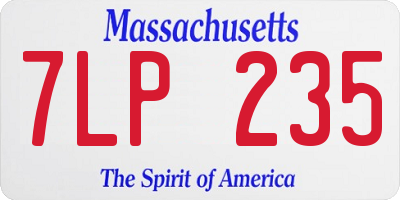 MA license plate 7LP235