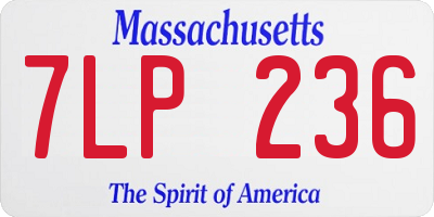 MA license plate 7LP236