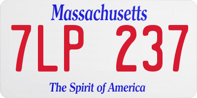 MA license plate 7LP237