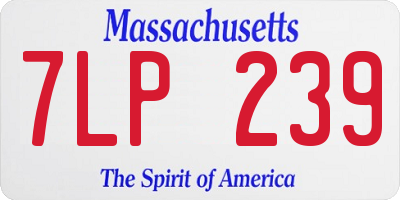 MA license plate 7LP239
