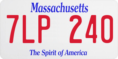 MA license plate 7LP240