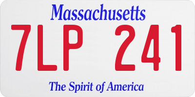 MA license plate 7LP241