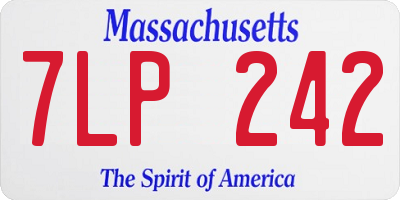 MA license plate 7LP242