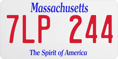 MA license plate 7LP244