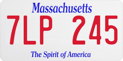 MA license plate 7LP245
