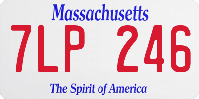 MA license plate 7LP246