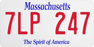 MA license plate 7LP247