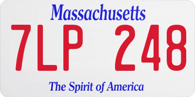 MA license plate 7LP248
