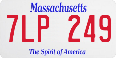 MA license plate 7LP249