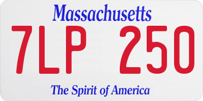 MA license plate 7LP250