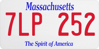 MA license plate 7LP252