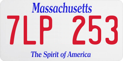 MA license plate 7LP253