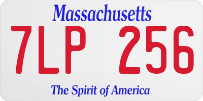MA license plate 7LP256