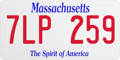 MA license plate 7LP259
