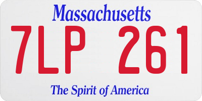 MA license plate 7LP261