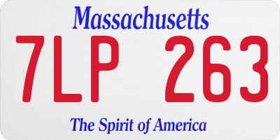 MA license plate 7LP263