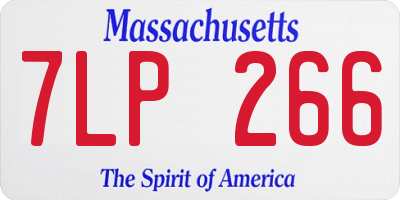 MA license plate 7LP266