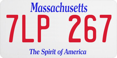 MA license plate 7LP267