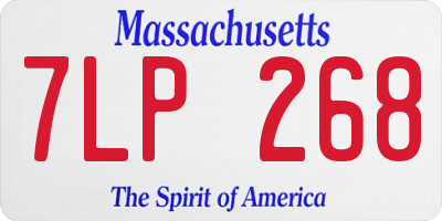 MA license plate 7LP268